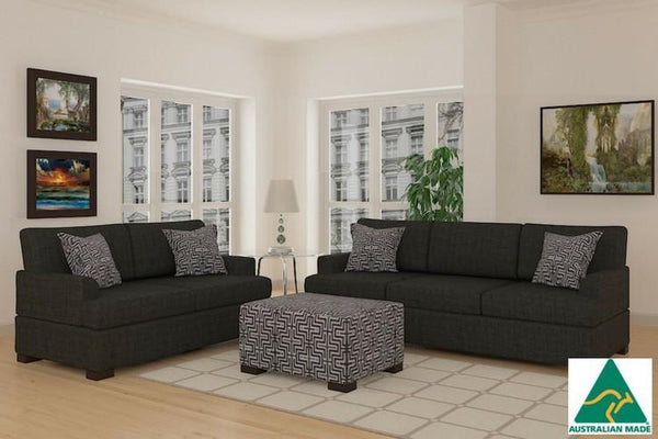 Bahama Sofa & Loveseat (Slate Black)