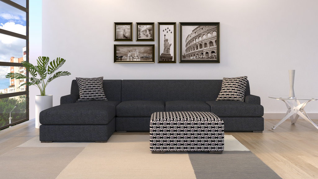 A-Byron Sofa with Chaise (Ash)