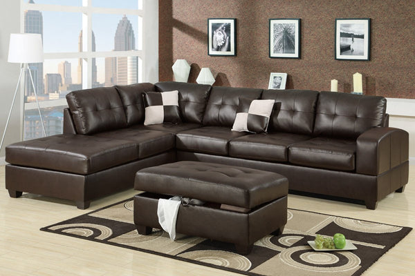 Kingston Sofa with Chaise (Espresso)