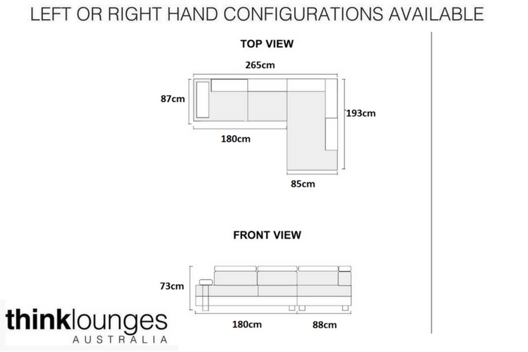 Charcoal Lounge | Chaise Sofa | LA Lounge Charcoal