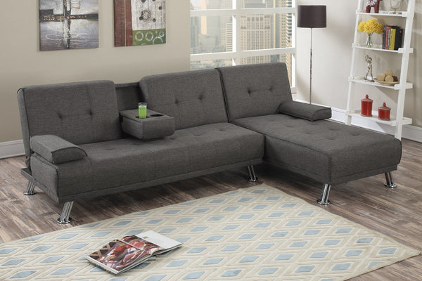 Manhattan Sofa Bed with Chaise (Ash)