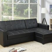 Sofa Bed | Fabric Lounge | Sorrento Sofa Bed Plus Storage ( Black )