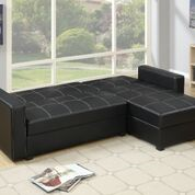 Sofa Bed | Fabric Lounge | Sorrento Sofa Bed Plus Storage ( Black )