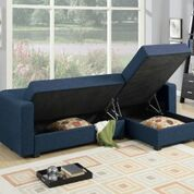 Sofa Bed | Fabric Lounge | Sorrento Sofa Bed Plus Storage (Navy Blue)