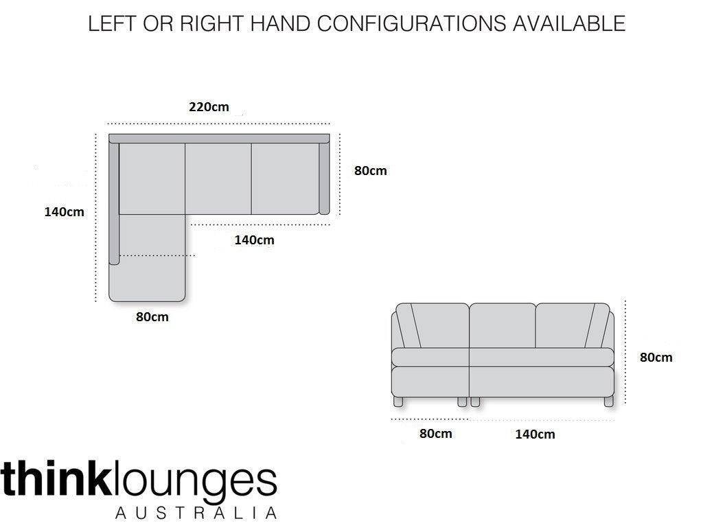 Charlie 3 Seater + Chaise ( Black )