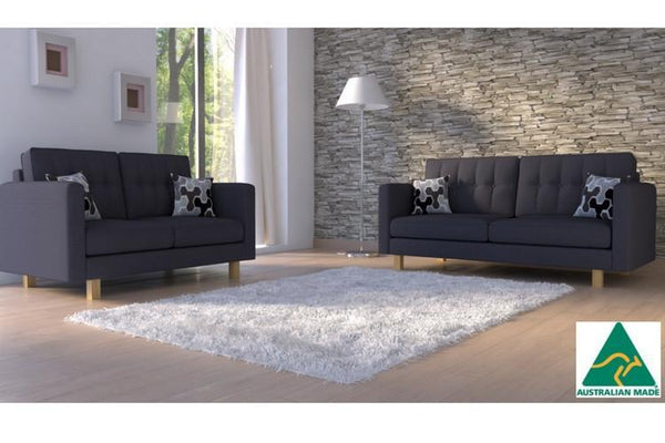 London 2 + 3 Seat Sofa Set (charcoal)