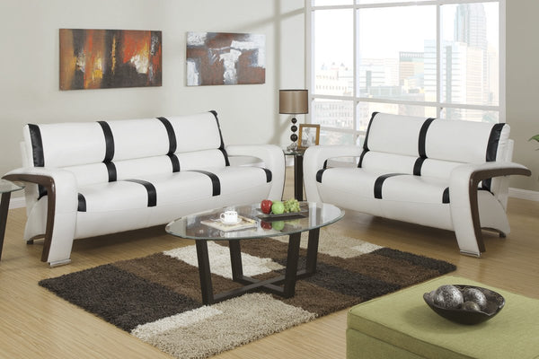 Akasia Sofa & Loveseat (White)